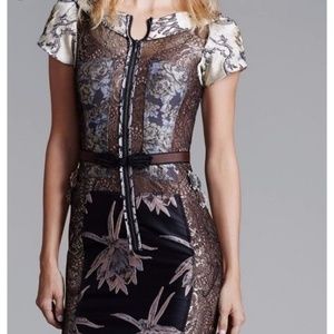 Byron Lars Anthropologie Brocade Embroidered Dress